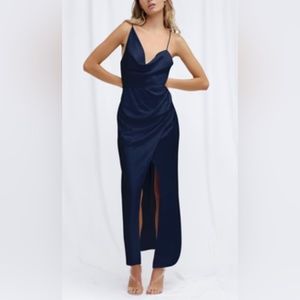 NWT SIGNIFICANT OTHER Aria Satin Dress in Midnight Blue, Size 12